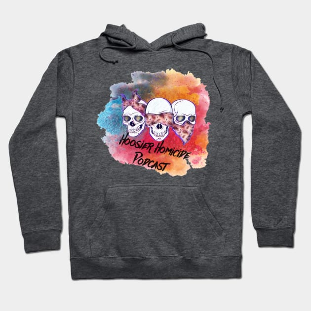 Hoosier Homicide Color Splash Skulls 2 Hoodie by Hoosierhomicide